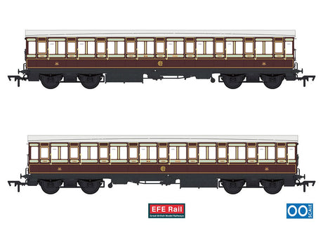 PRE - ORDER: EFE Rail 54ft non - Corridor Third Caledonian Railway Plum & Off - White - OO Gauge - Phillips Hobbies