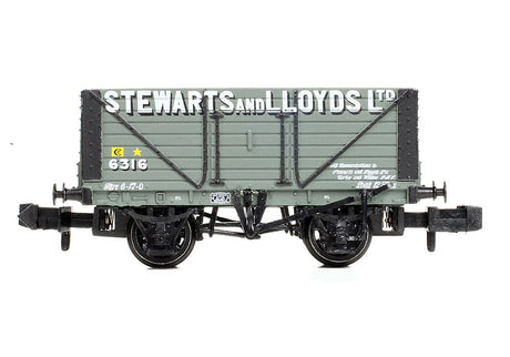 PRE - ORDER: Graham Farish 8 Plank Wagon Fixed Ends 'Stewarts & Lloyds Ltd' Grey - N Gauge - Phillips Hobbies