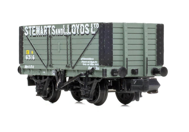 PRE - ORDER: Graham Farish 8 Plank Wagon Fixed Ends 'Stewarts & Lloyds Ltd' Grey - N Gauge - Phillips Hobbies