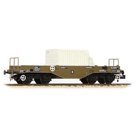 PRE - ORDER: Graham Farish BR FNA Nuclear Flask Wagon with Flat Floor with Flask - N Gauge - Phillips Hobbies