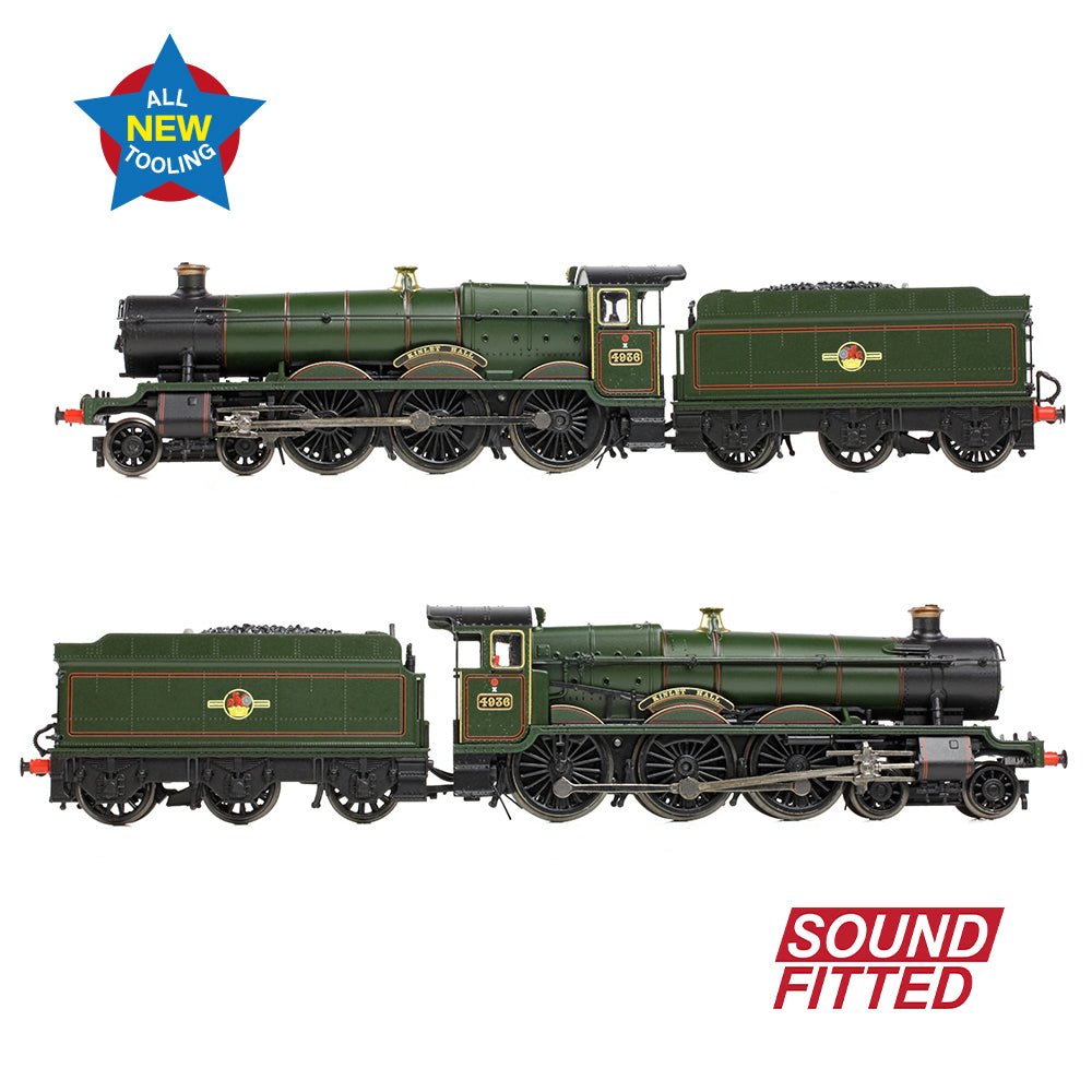 PRE - ORDER: Graham Farish GWR 49XX 'Hall' 4936 'Kinlet Hall' BR Lined Green (Late Crest) SOUND FITTED - N Gauge - Phillips Hobbies