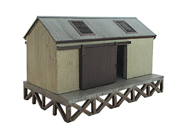 PRE - ORDER: Scenecraft Corrugated Goods Shed - Brown - 1:76 Gauge - Phillips Hobbies