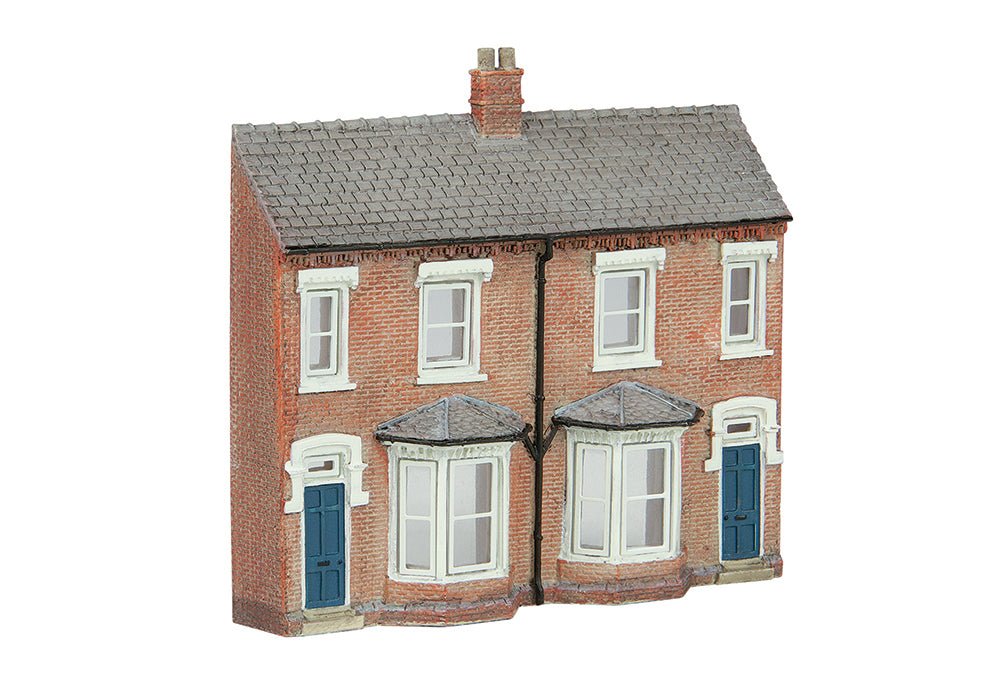 PRE - ORDER: Scenecraft Low Relief Front Terraced Houses - Blue - N Gauge - Phillips Hobbies