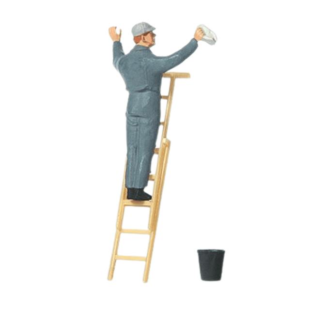 Preiser 28048 Cleaning the Carriage Figure - OO/HO Gauge - Phillips Hobbies