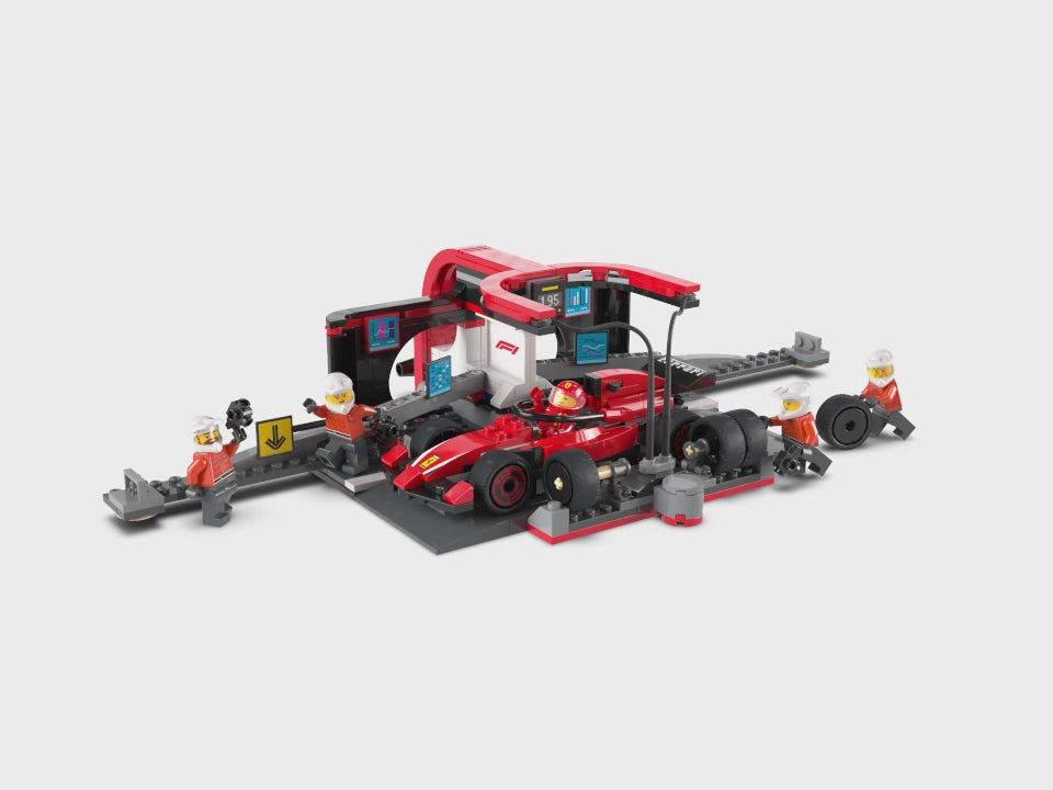 LEGO City F1 Pit Stop & Pit Crew with Ferrari Car Toy 60443