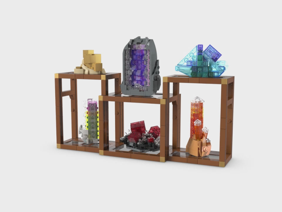 LEGO® Ideas Mineral Collection, Crystal Display Shelves, Living Room Decor 21362