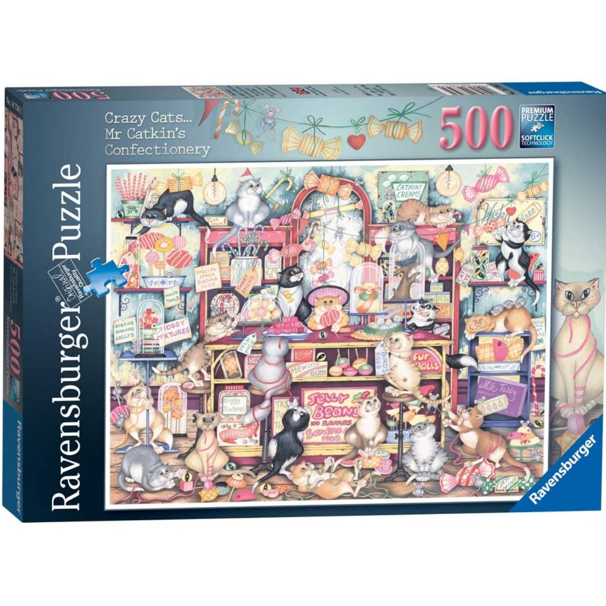 Ravensburger Crazy Cats Mr Catkin's Confectionery 500 Piece Jigsaw Puzzle - Phillips Hobbies