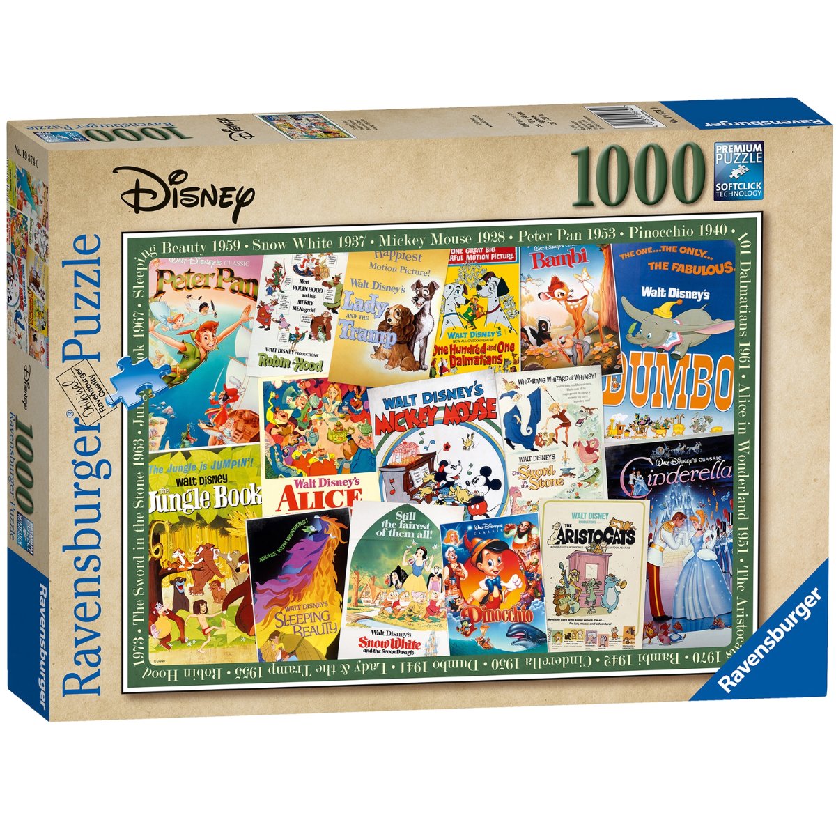Ravensburger Disney Vintage Movie Posters 1000 Piece Jigsaw Puzzle - Phillips Hobbies