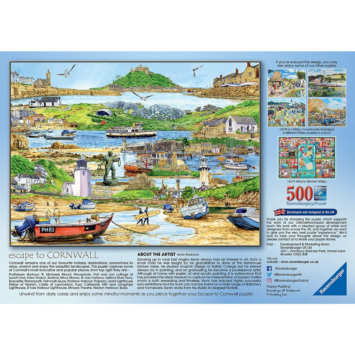 Ravensburger Escape to Cornwall 500 Piece Jigsaw Puzzle - Phillips Hobbies