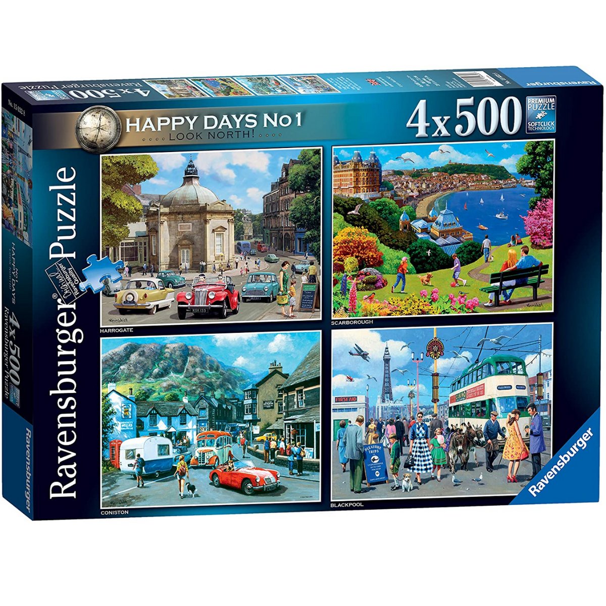 Ravensburger Happy Days No 1, Look North! - 4x 500 Piece Jigsaw Puzzle - Phillips Hobbies