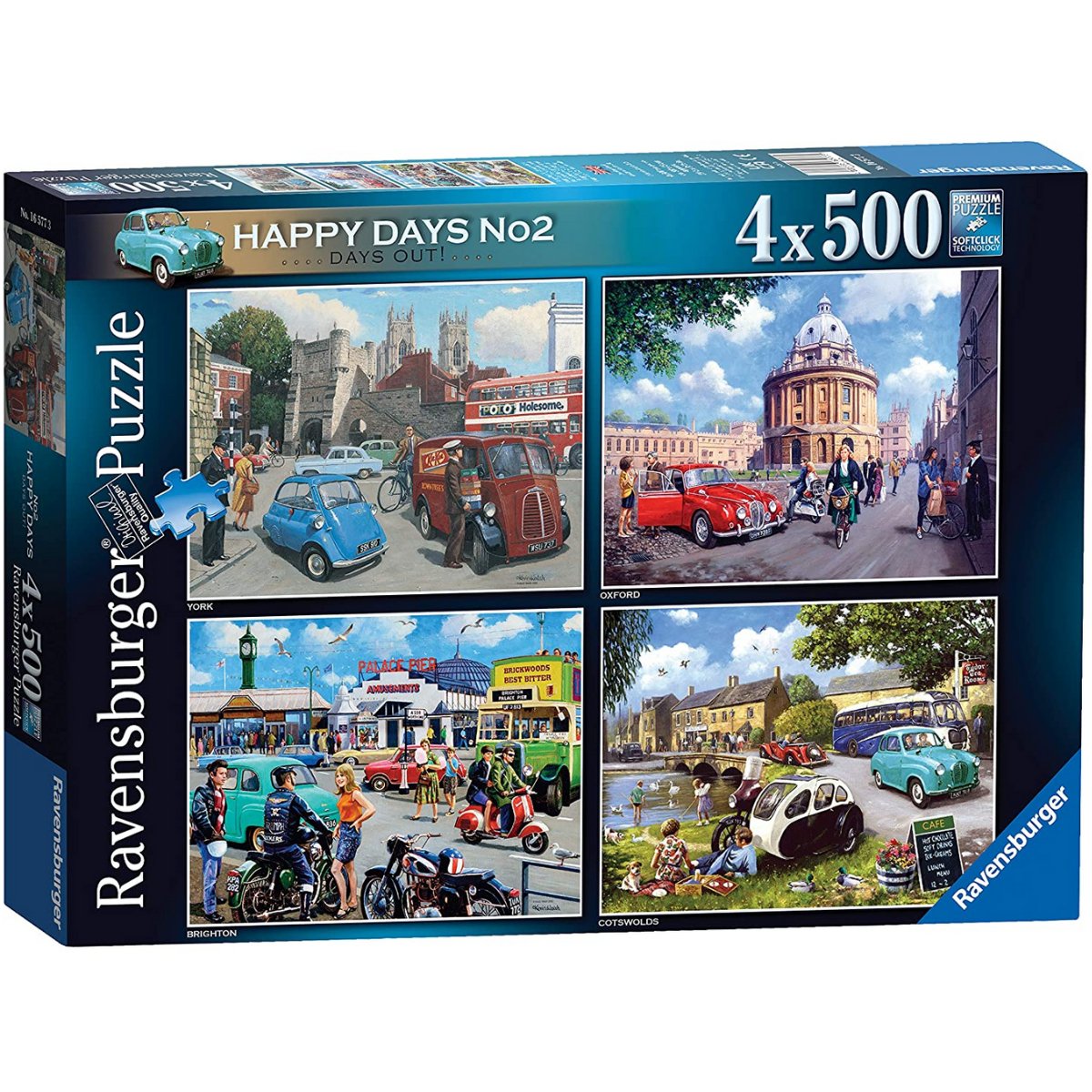 Ravensburger Happy Days No 2, Days Out - 4x 500 Piece Jigsaw Puzzle - Phillips Hobbies