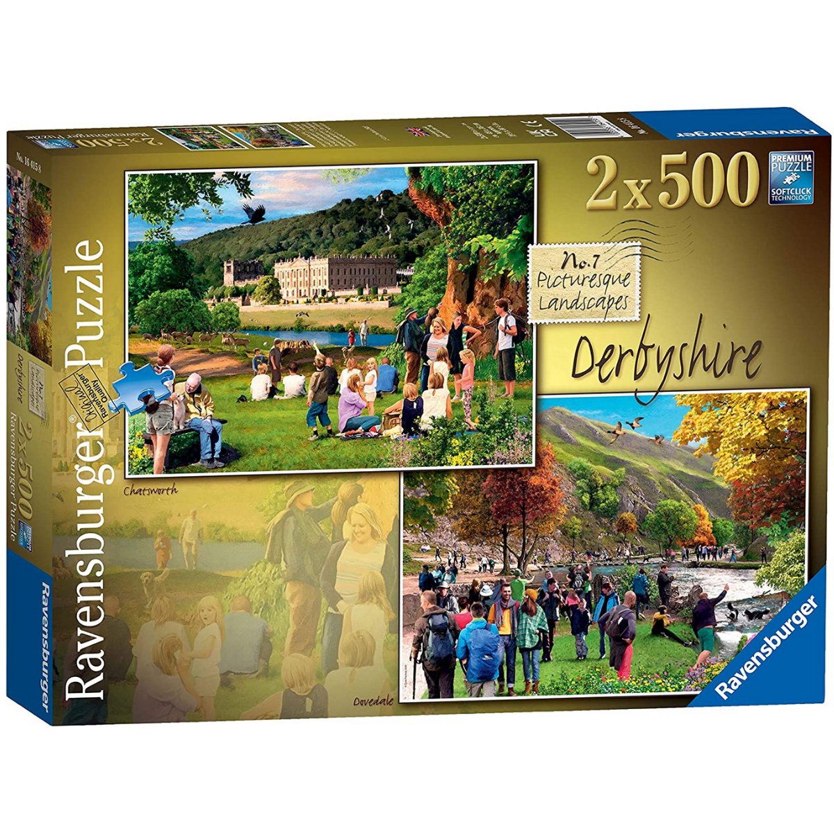 Ravensburger Picturesque Derbyshire, Chatsworth & Dovedale (2x 500 Pieces) - Phillips Hobbies