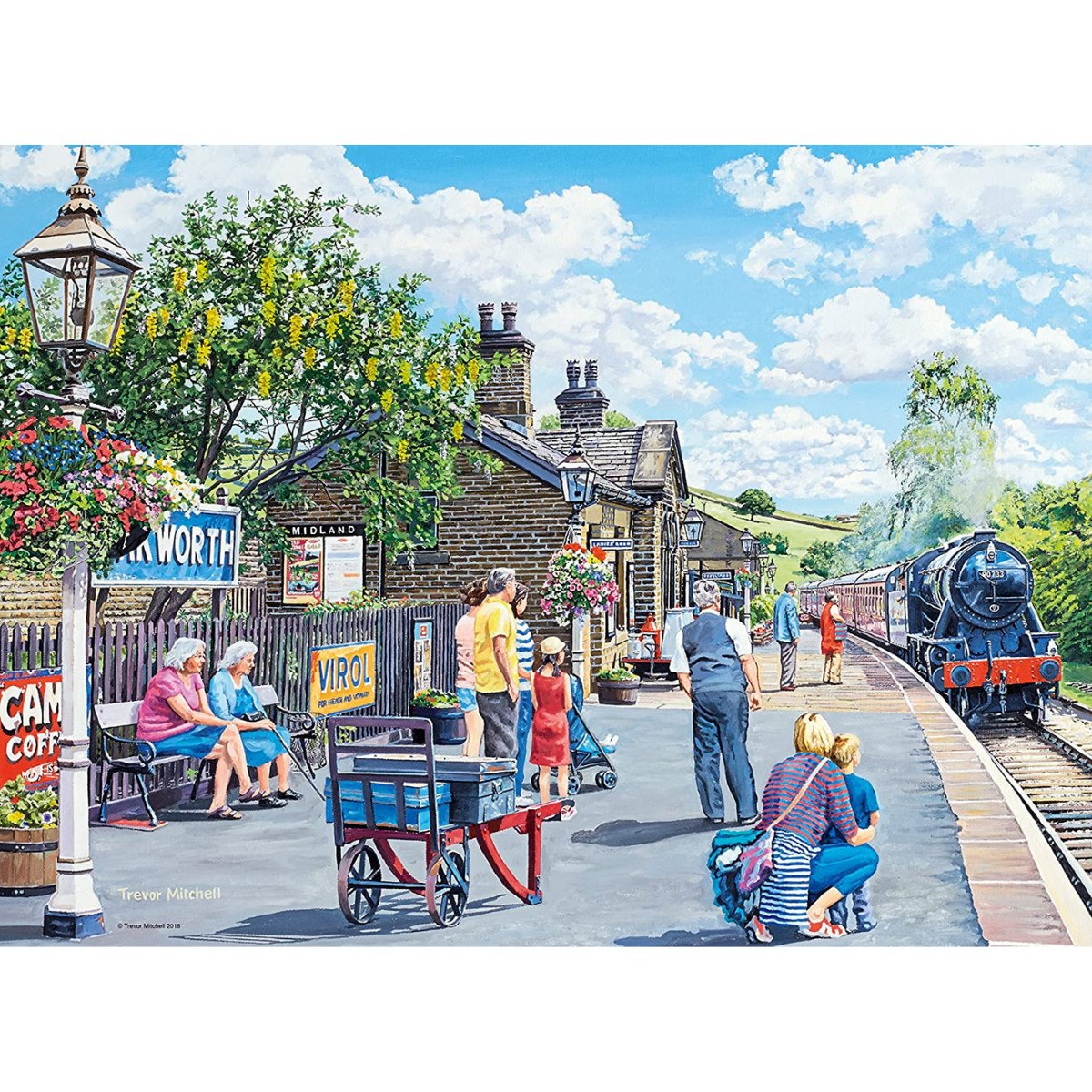 Ravensburger Railway Heritage No.1 - Corfe Station & Oakworth Station (2x 500 Pieces) - Phillips Hobbies