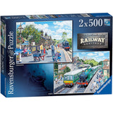 Ravensburger Railway Heritage No.1 - Corfe Station & Oakworth Station (2x 500 Pieces) - Phillips Hobbies
