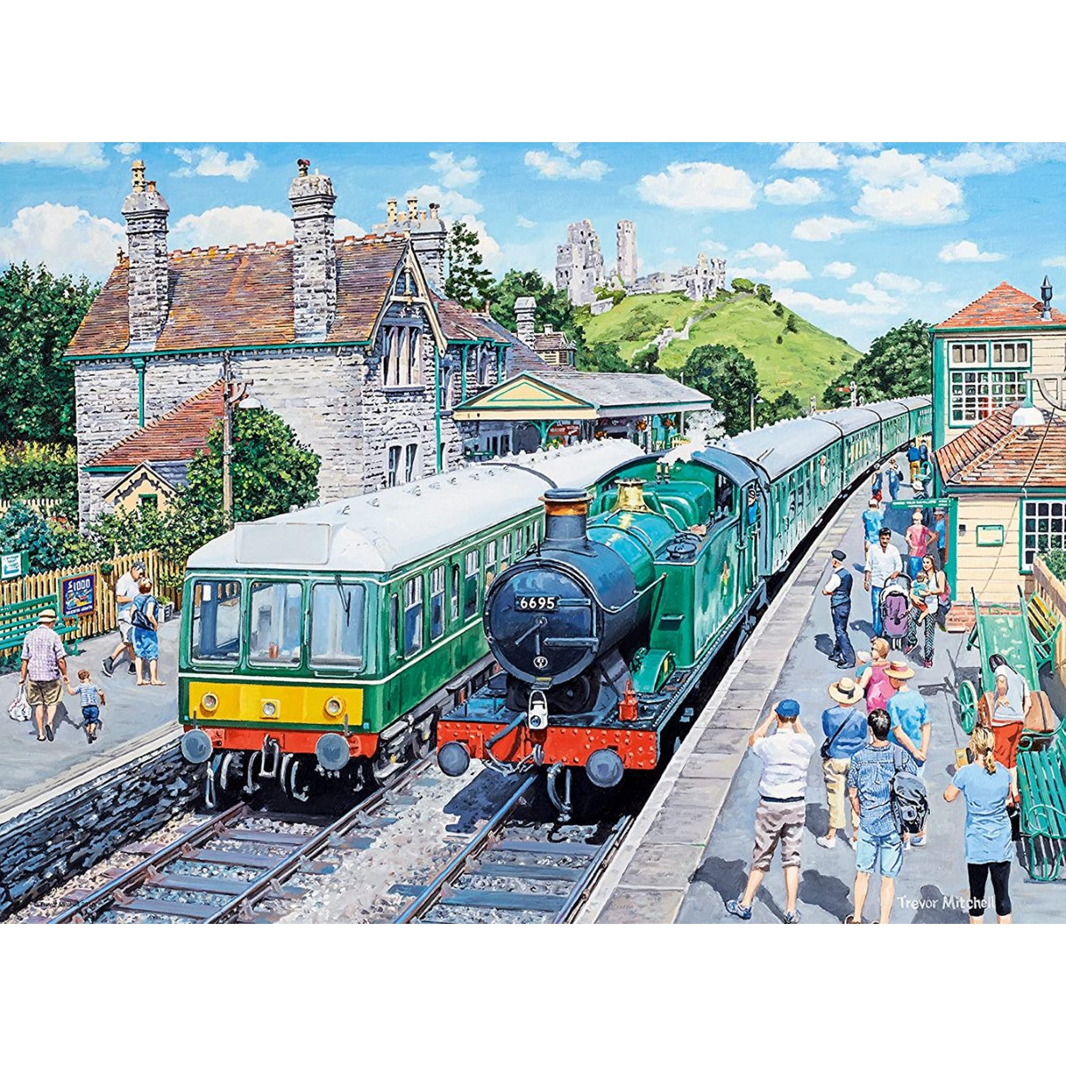 Ravensburger Railway Heritage No.1 - Corfe Station & Oakworth Station (2x 500 Pieces) - Phillips Hobbies
