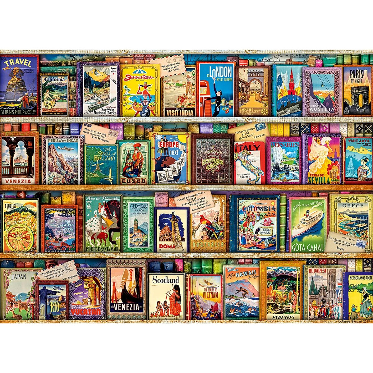 Ravensburger Vintage Travel Guides Jigsaw Puzzle (500 Pieces) - Phillips Hobbies