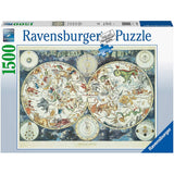 Ravensburger World Map of Fantastic Beasts Jigsaw Puzzle (1500 Pieces) - Phillips Hobbies