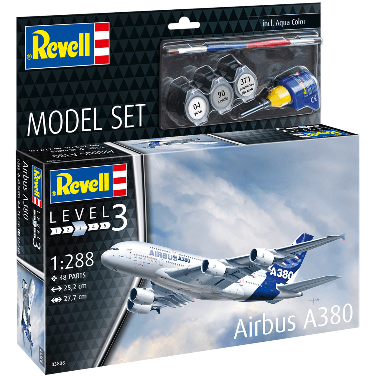 Revell File Set Revell 63808 Airbus A380 Model Set Plastic Kit - 1:288 Scale - Phillips ...