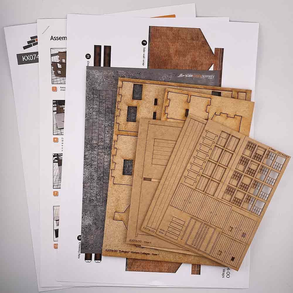 Scale Model Scenery KX074 Workers Cottages - OO/HO Gauge Kit - Phillips Hobbies