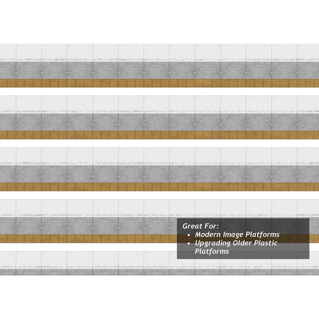 Scale Model Scenery Network Rail Platform Edge Coping With Buff Paving x5 - OO/HO Gauge - Phillips Hobbies