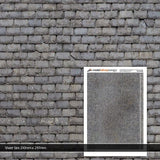 Scale Model Scenery Weathered Slate Roofing Texture Paper x5 - OO/HO Gauge - Phillips Hobbies