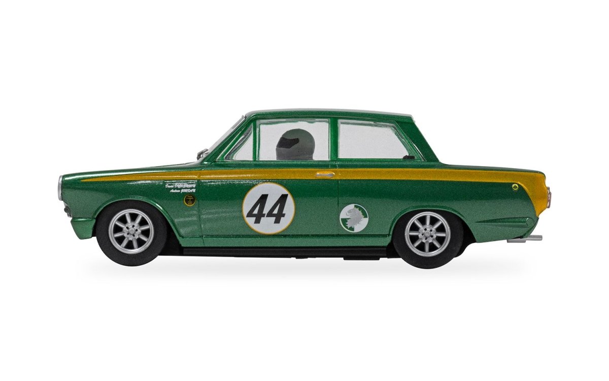 Scalextric C4540 Ford Lotus Cortina Goodwood 2023 Andrew Jordan & David Dickenson - 1:32 Scale Slot Car - Phillips Hobbies
