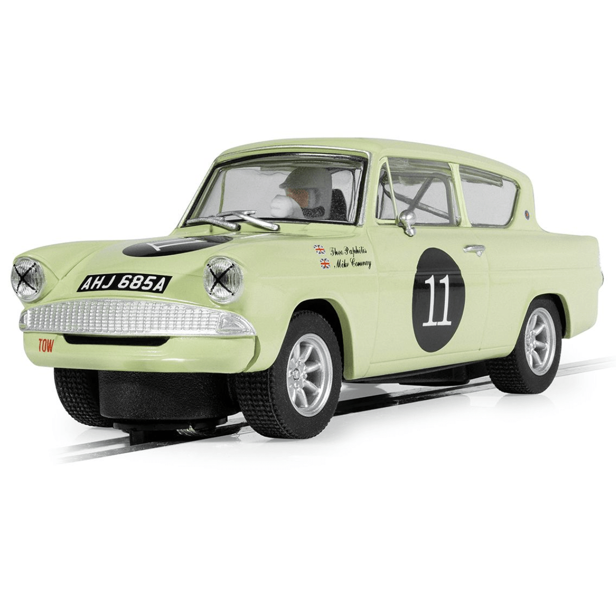 Scalextric C4617 Ford Anglia 105e Theo Paphitis - 1:32 Scale Slot Car - Phillips Hobbies