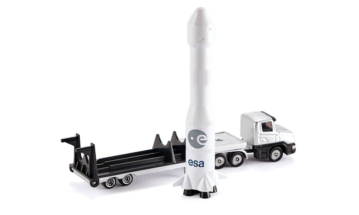Siku 1614 Low Loader With Rocket Toy Model - Phillips Hobbies