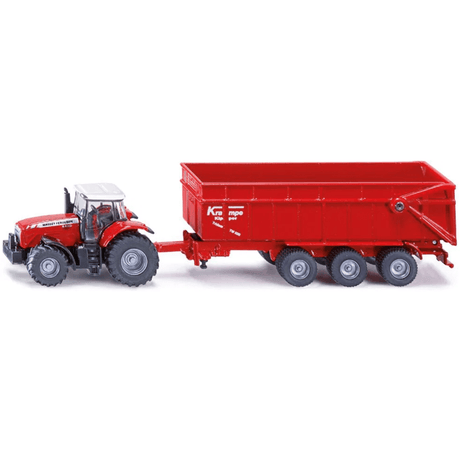 Siku 1844 Massey Ferguson Tractor With Krampe Trailer Toy Model - Phillips Hobbies