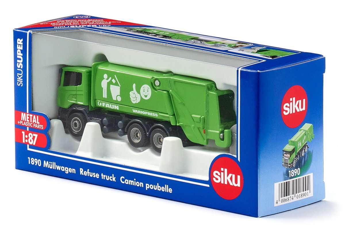 Siku 1890 Faun Variopress Refuse Truck Toy Model - Phillips Hobbies