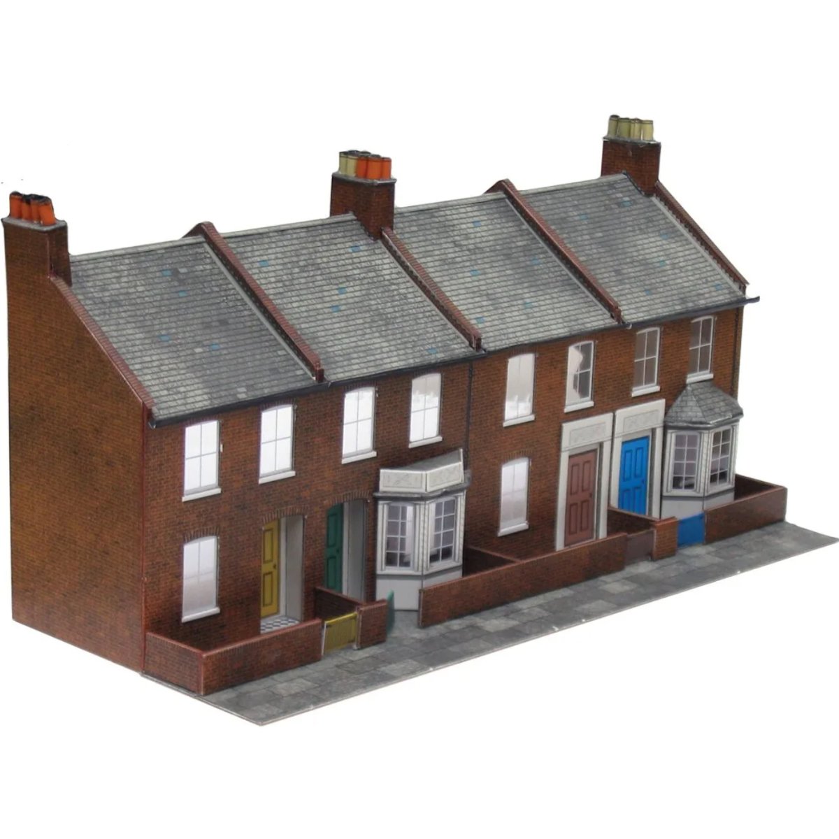 Superquick C6 Four Terrace Fronts (Red Brick) - Card Kit - Phillips Hobbies