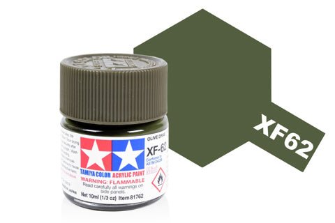 Tamiya Acrylic Mini XF - 62 Olive Drab - Phillips Hobbies