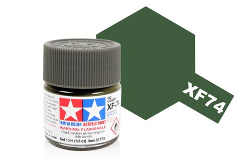 Tamiya Acrylic Mini XF - 74 Olive Drab (JGSDF) - Phillips Hobbies