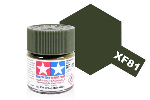 Tamiya Acrylic Mini XF - 81 RAF Dark Green 2 - Phillips Hobbies