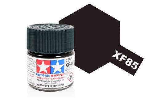Tamiya Acrylic Mini XF - 85 Rubber Black - Phillips Hobbies