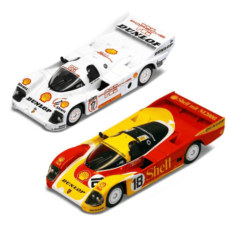 Tiny City/Sparky Porsche 962C Shell Combo Le Mans 1988 No.18 & Dunlop Supercup No.17 - 1:64 Scale - Phillips Hobbies