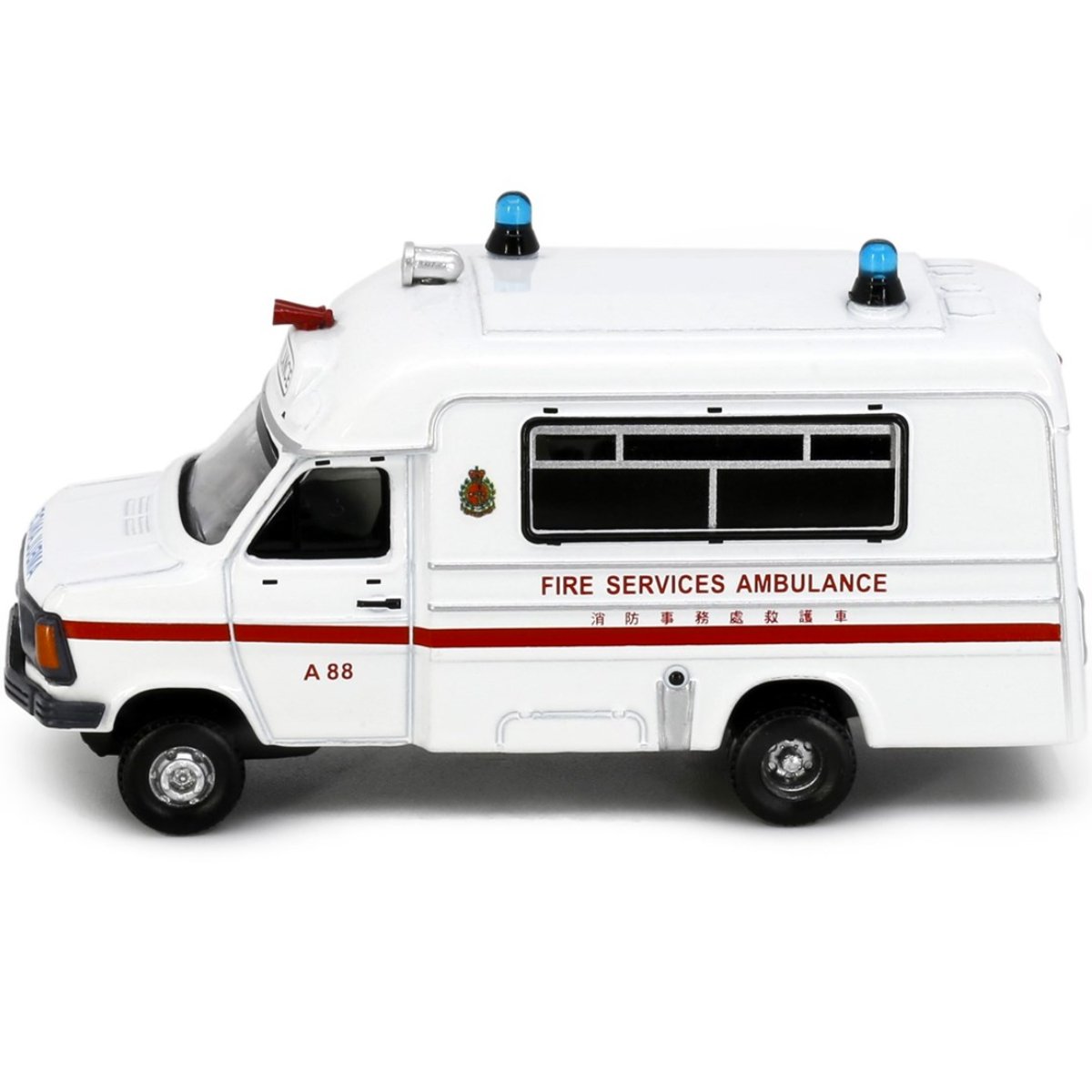 Tiny Models 1980's HKFSD Ambulance A88 Museum Version (1:76 Scale) - Phillips Hobbies