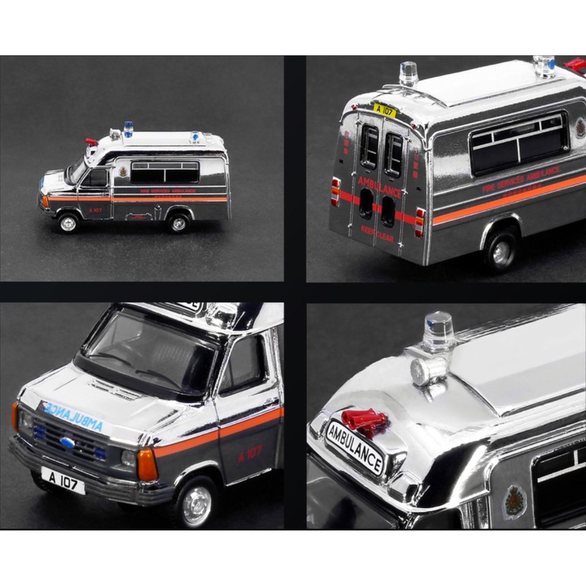 Tiny Models Ford Transit MK2 Ambulance “Chrome” A107 (1:76 Scale) - Phillips Hobbies