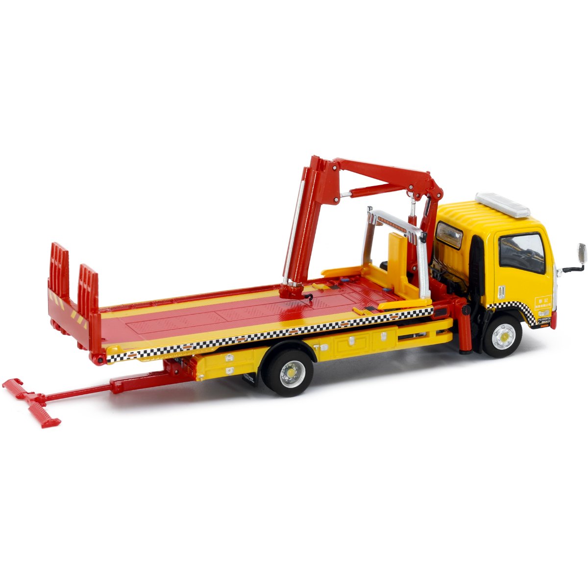 Tiny Models Isuzu N Series Macau Flatbed Tow Truck Yellow (1:64 Scale) - Phillips Hobbies