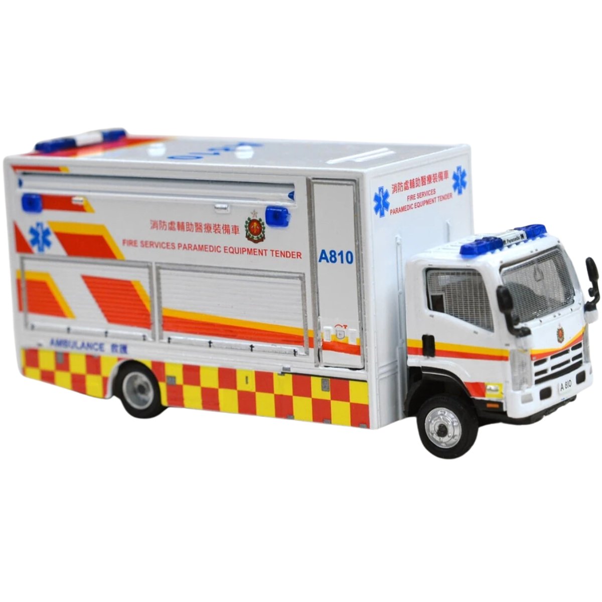 Tiny Models Isuzu N Series Paramedic Equipment Tender - With Mesh Window Shields (1:76 Scale) - Phillips Hobbies