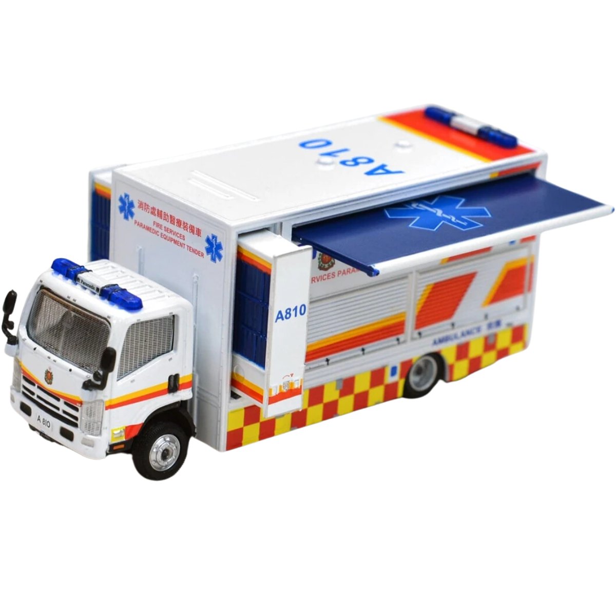 Tiny Models Isuzu N Series Paramedic Equipment Tender - With Mesh Window Shields (1:76 Scale) - Phillips Hobbies