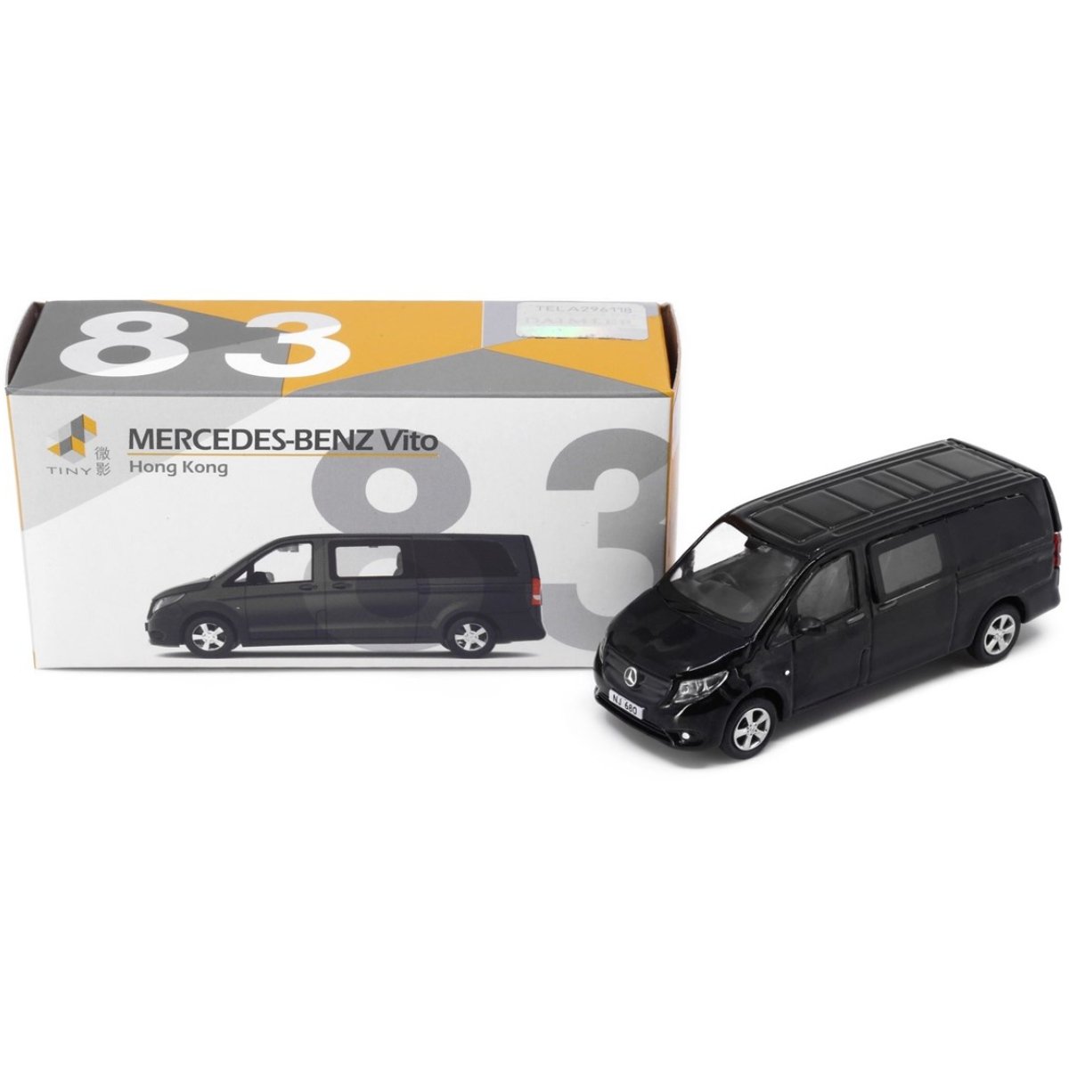 Hobby Mercedis Tiny Models Mercedes-Benz Vito Black (1:64 Scale) - Phillips Hobbies