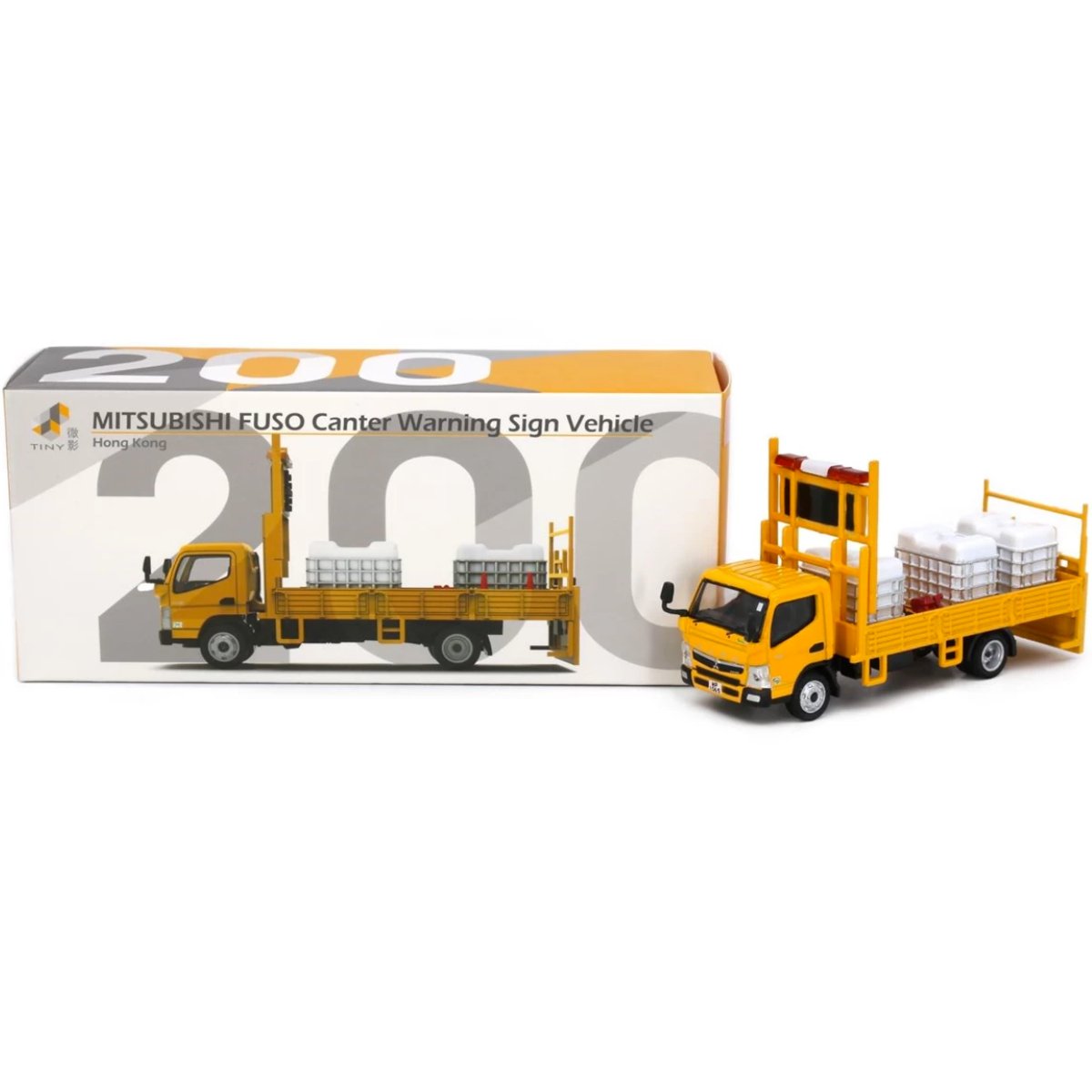 Tiny Models Mitsubishi Fuso Canter Warning Sign Vehicle - 1:76