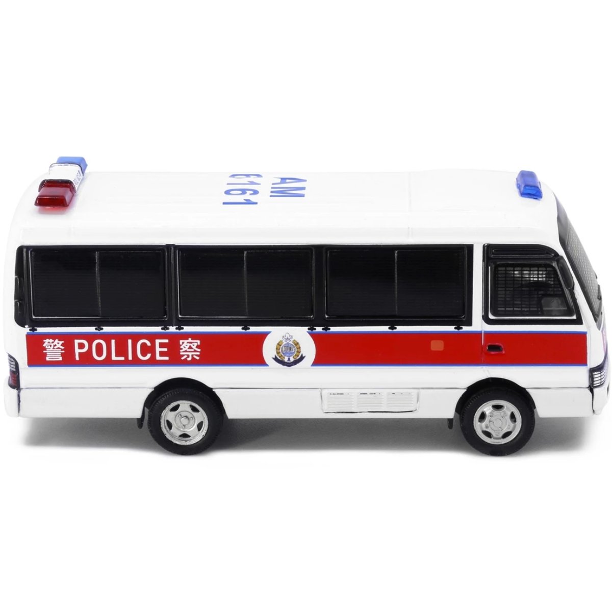 Tiny Models Toyota Coaster Police PTU - With Mesh Window Shields (1:76 Scale) - Phillips Hobbies