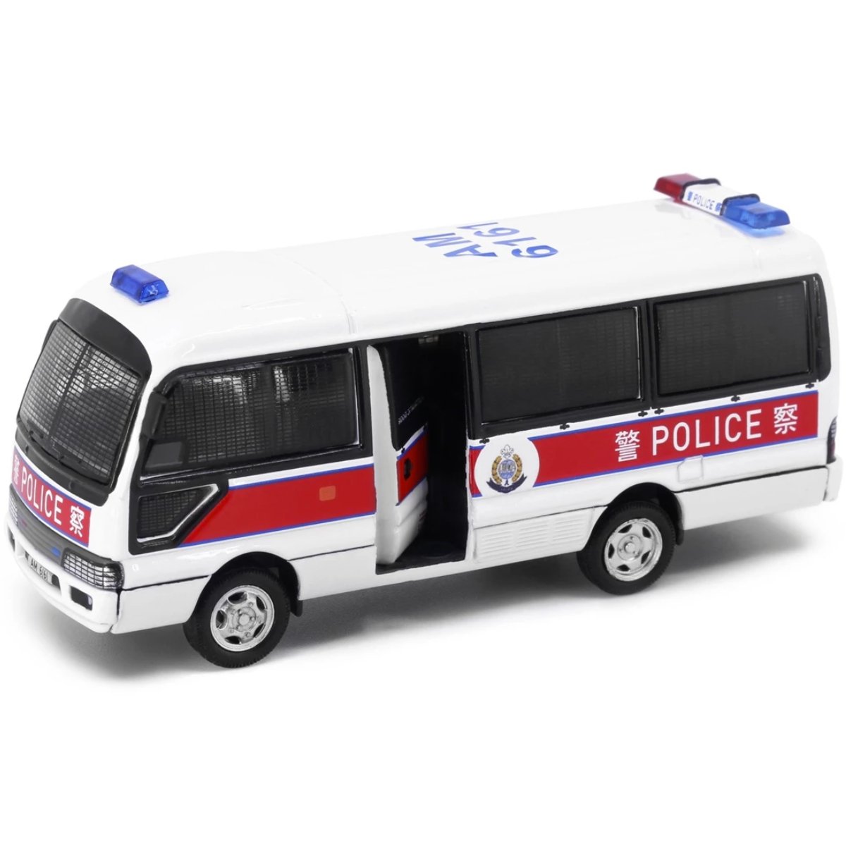 Tiny Models Toyota Coaster Police PTU - With Mesh Window Shields (1:76 Scale) - Phillips Hobbies