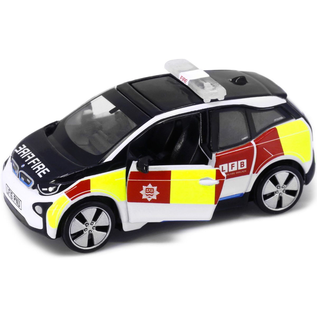 Tiny Models UK13 BMW i3 UK London Fire Brigade Patrol Car (1:64 Scale) - Phillips Hobbies