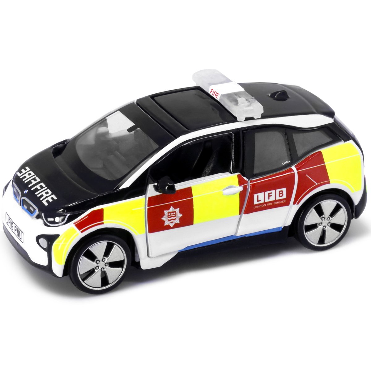 Tiny Models UK13 BMW i3 UK London Fire Brigade Patrol Car (1:64 Scale) - Phillips Hobbies