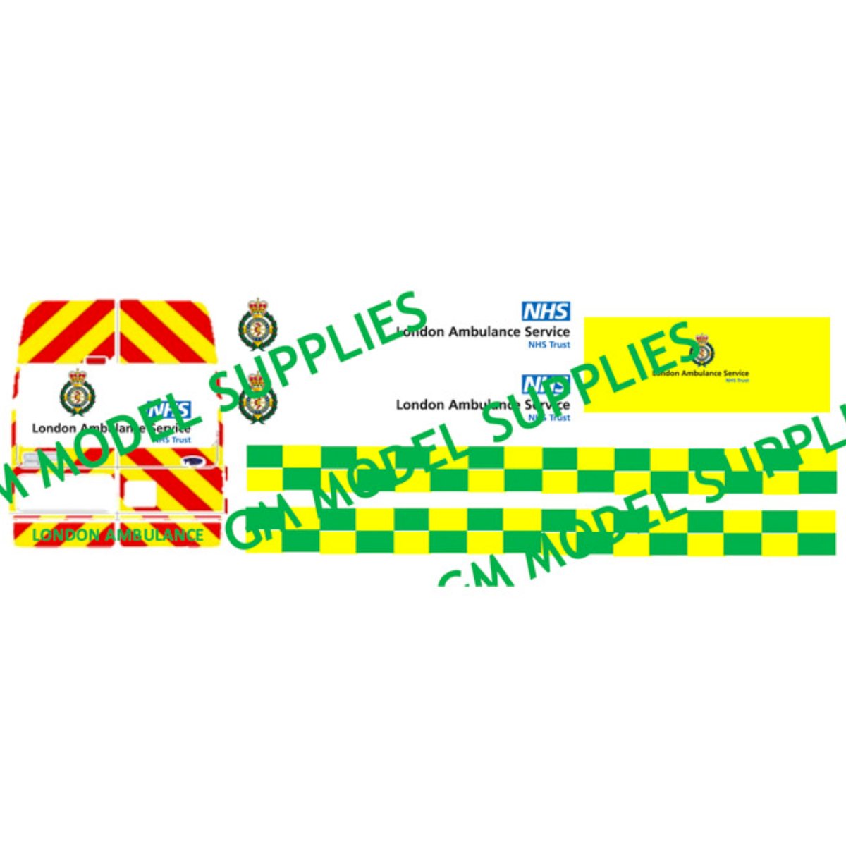 Transit LWB Conversion Kit - London Ambulance Livery (1:76 Scale Decals) - Phillips Hobbies