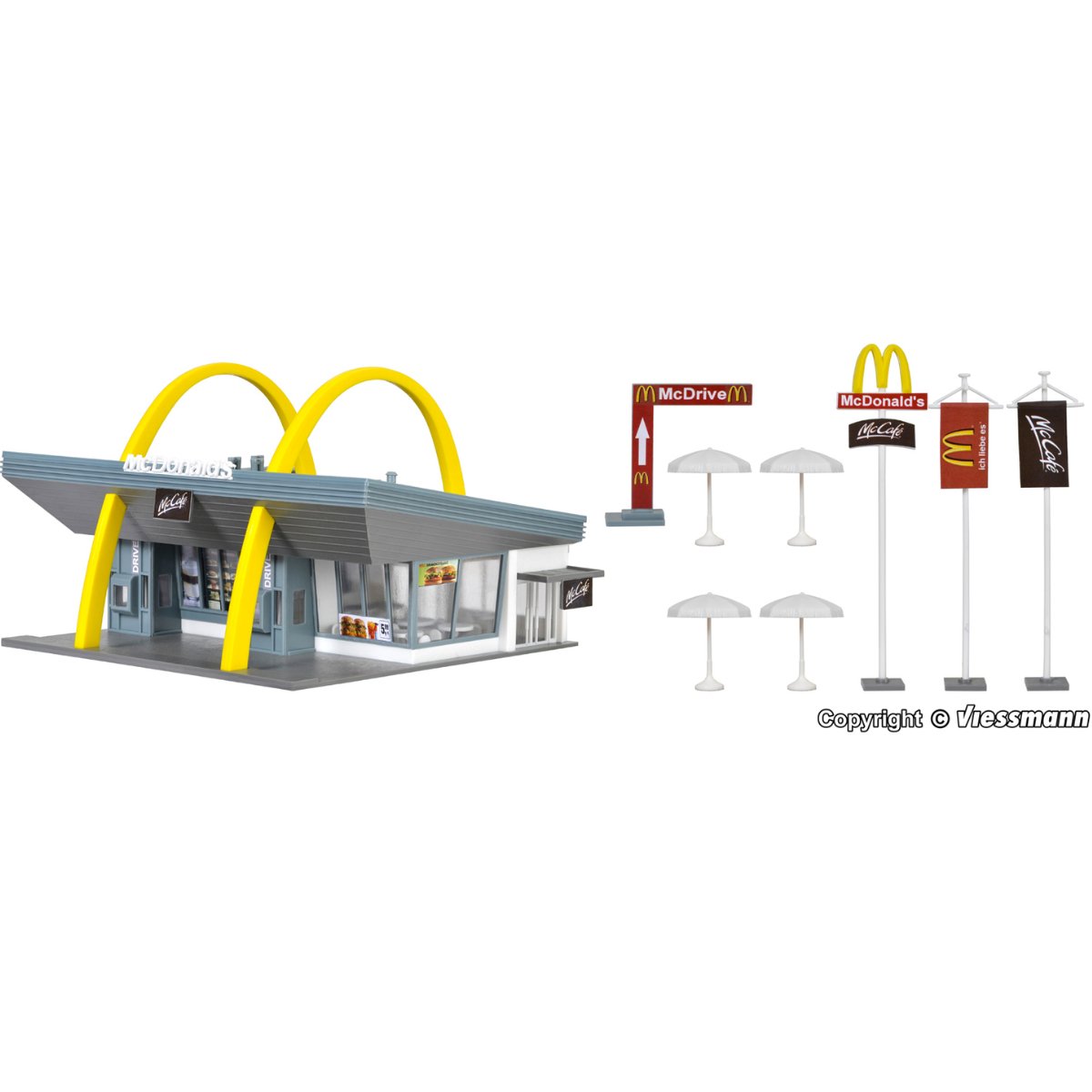 Vollmer 43634 McDonald's Restaurant With McDrive Plastic Kit - HO / OO Gauge - Phillips Hobbies