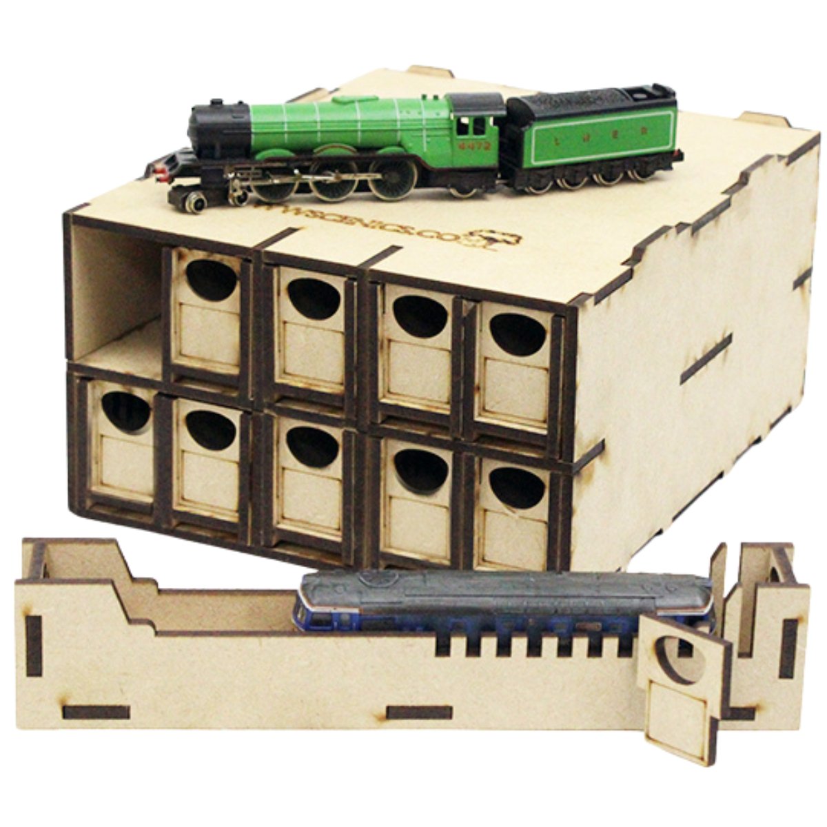 WWScenics Loco Storage Box For N Gauge - 10 Drawers - Phillips Hobbies